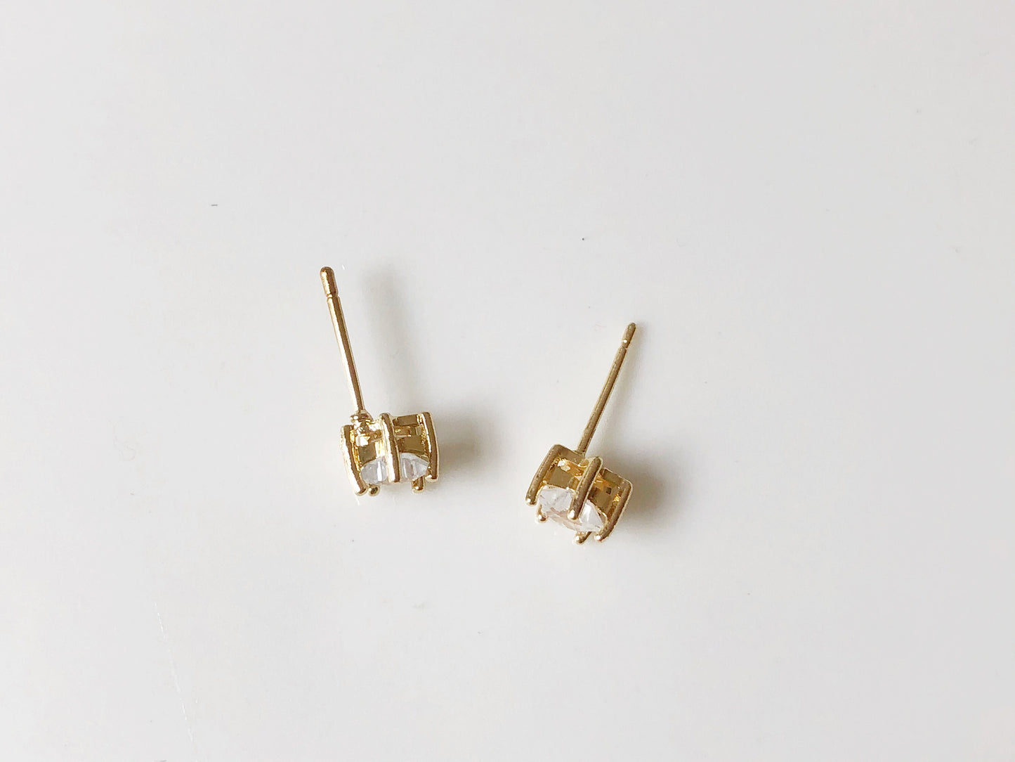 Tiny zirconia star stud/ cilp on Earring, Geometric Earring, Gift for her