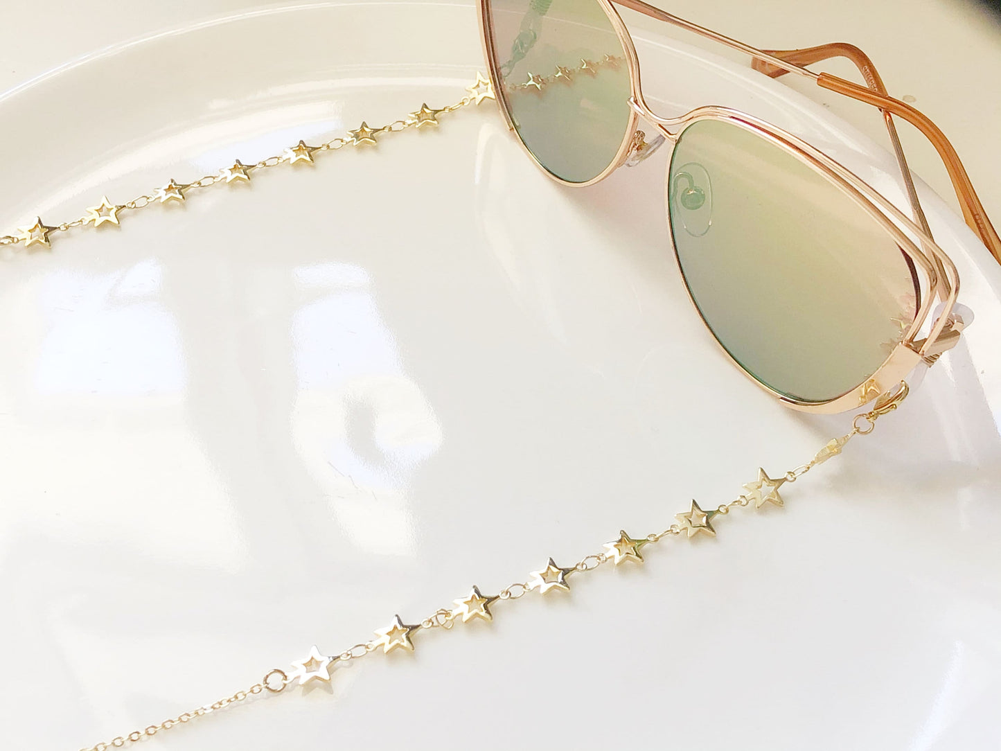 Dainty hollow out star glasses chain, Delicate sunglasses chain, Travel essential, gift for mother, Valentines Gift for her, Lanyard