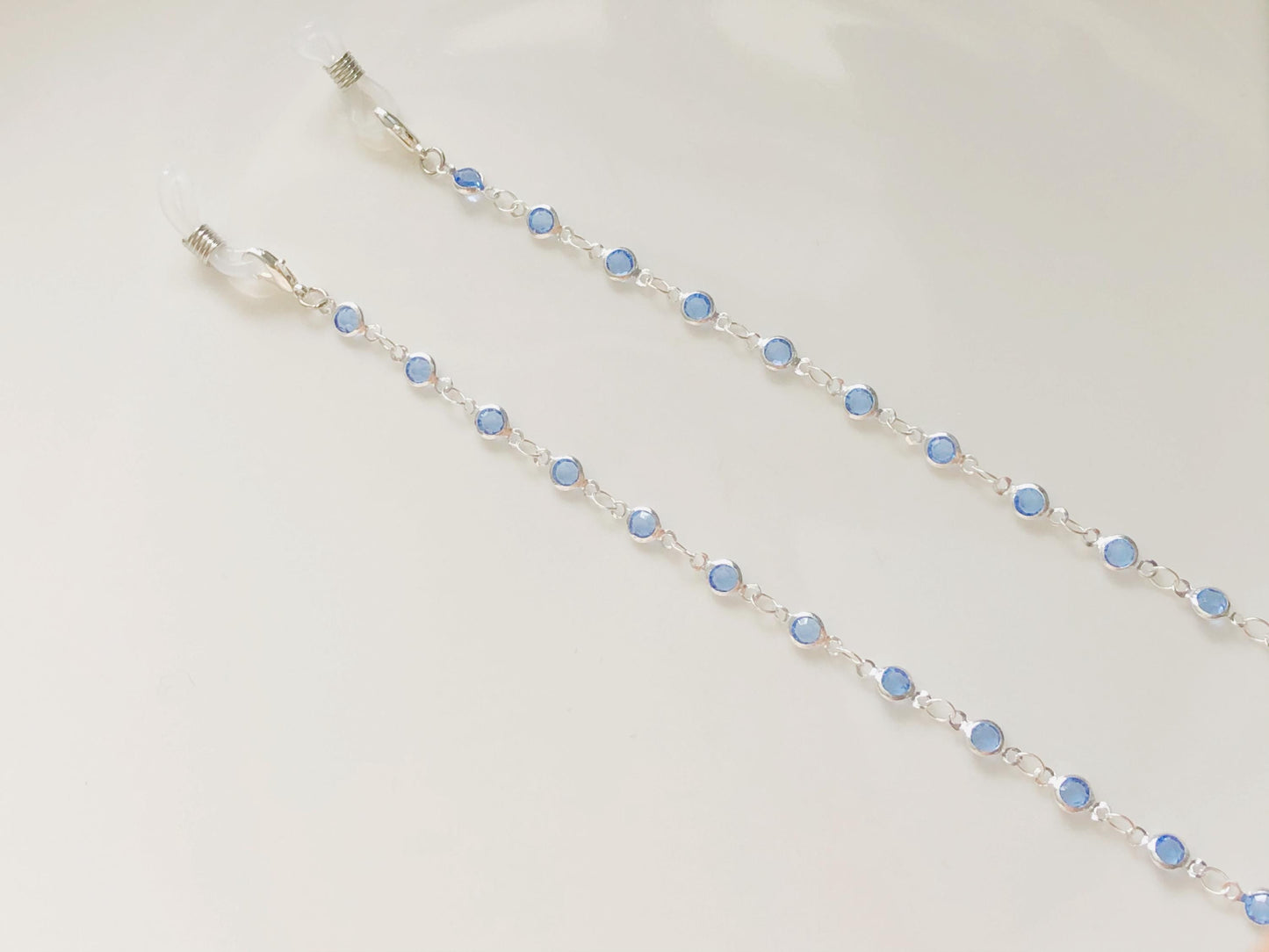Dainty Blue Zirconia glasses chain, Delicate sunglasses chain, Travel essential, gift for mother, Valentines Gift for her, Lanyard