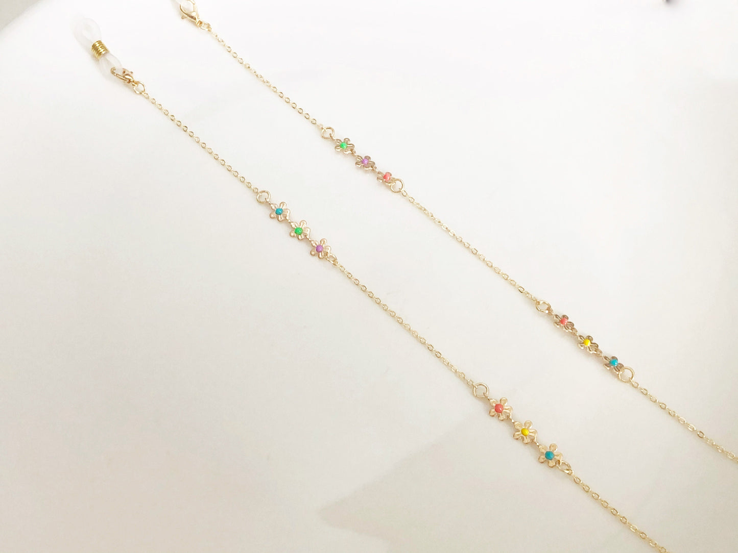 Dainty colourful flowers glasses chain, Delicate sunglasses chain, Travel essential, gift for mother, Valentines Gift for her, Lanyard