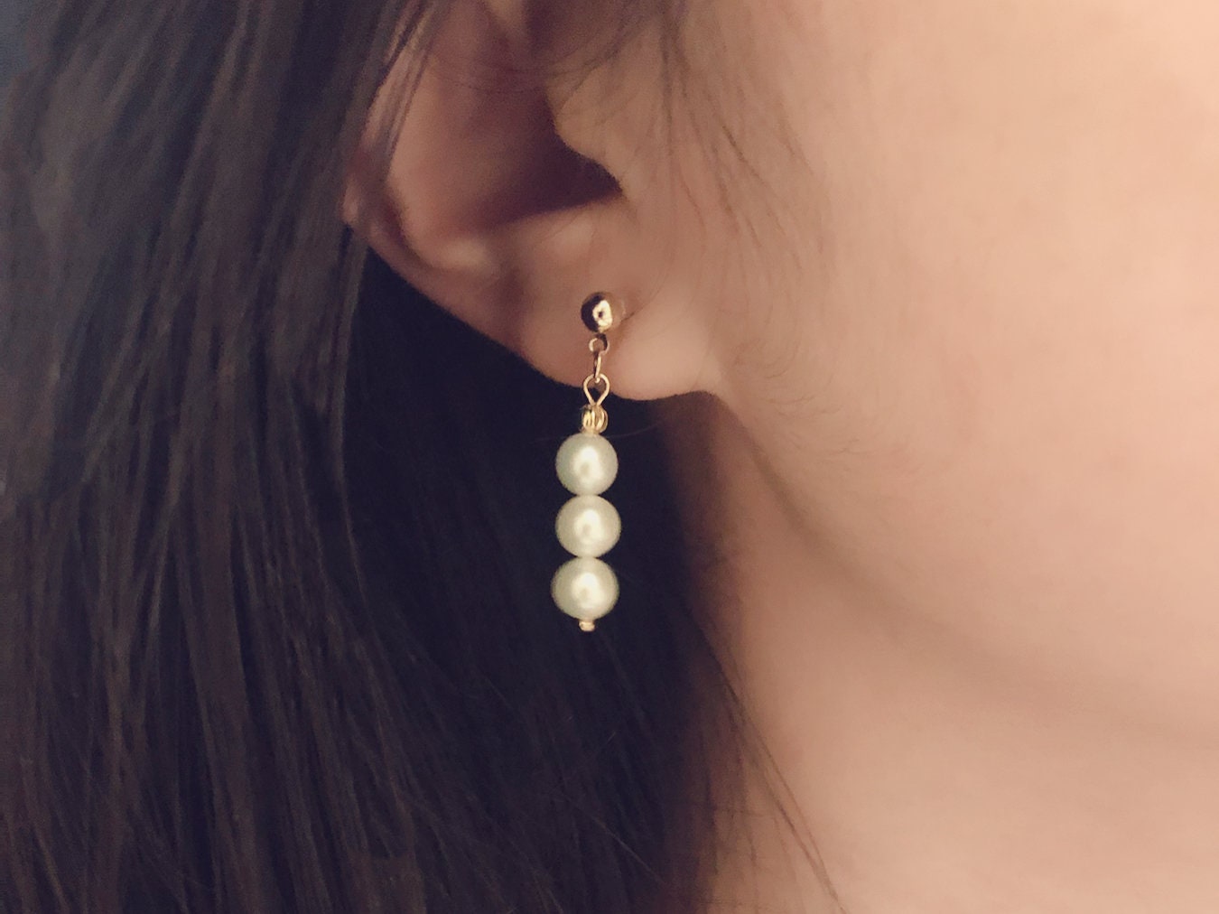 Freshwater Pearl Drop Earrings Elegant Minimal Jewellery Clip On Stud Hook Options Gift for Her