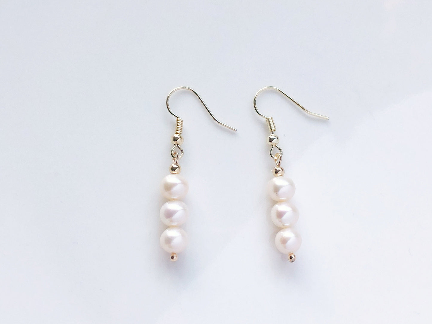 Freshwater Pearl Drop Earrings Elegant Minimal Jewellery Clip On Stud Hook Options Gift for Her