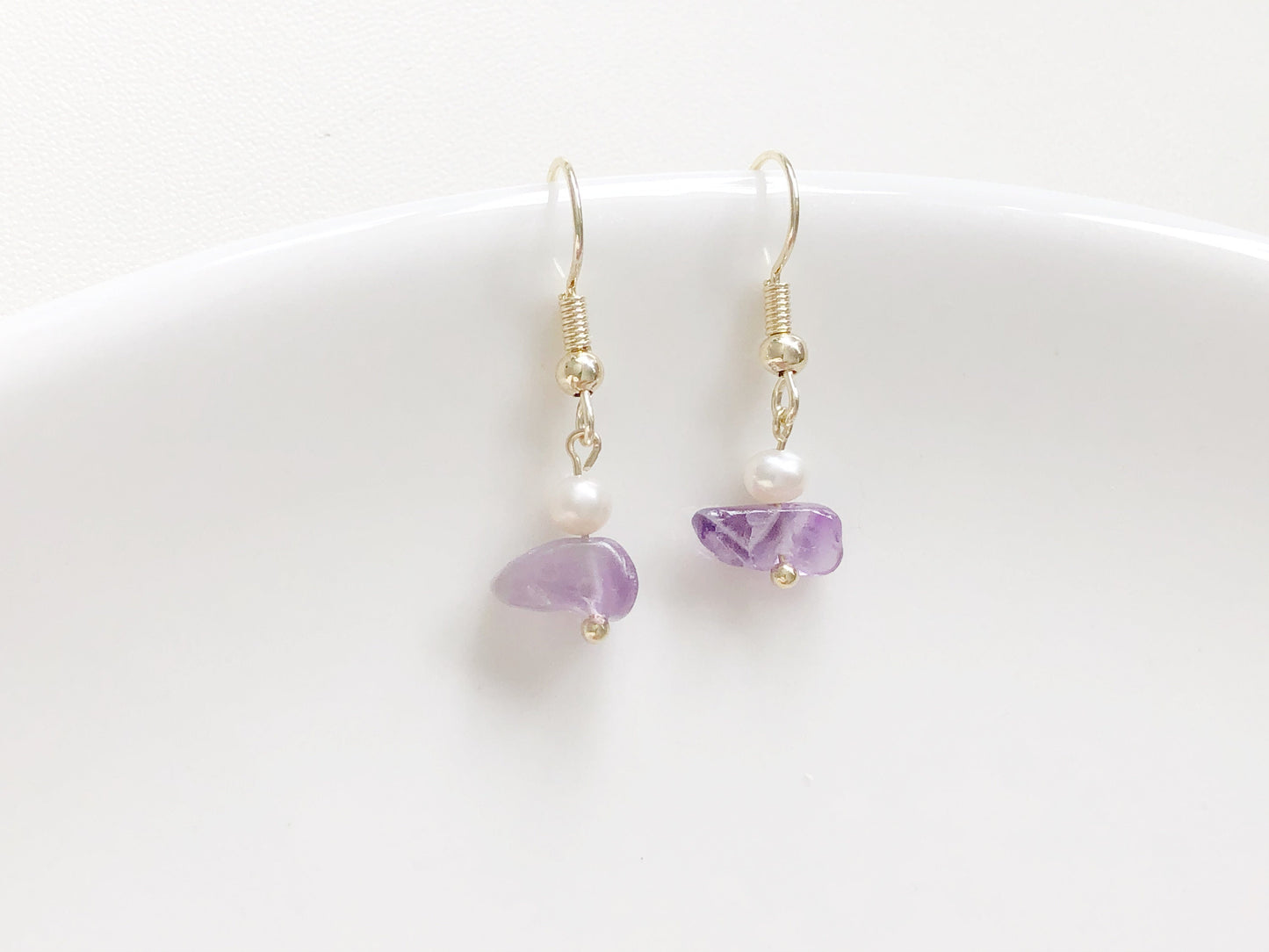 Quartz Pearl Earrings Natural Gemstone Dangle Freshwater Pearl Jewellery Clip On or Hook Minimal Elegant Gift for Her Crystal Drop Earrings