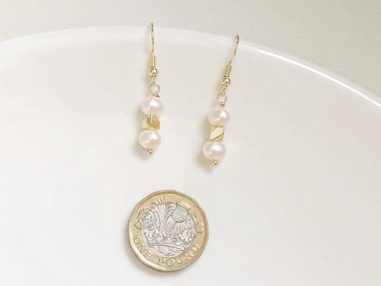 Freshwater Pearl Earrings Dainty Minimalist Drop Jewellery Elegant Everyday Gift for Her Simple Pearl Dangle Earrings Clip On Hook Stud